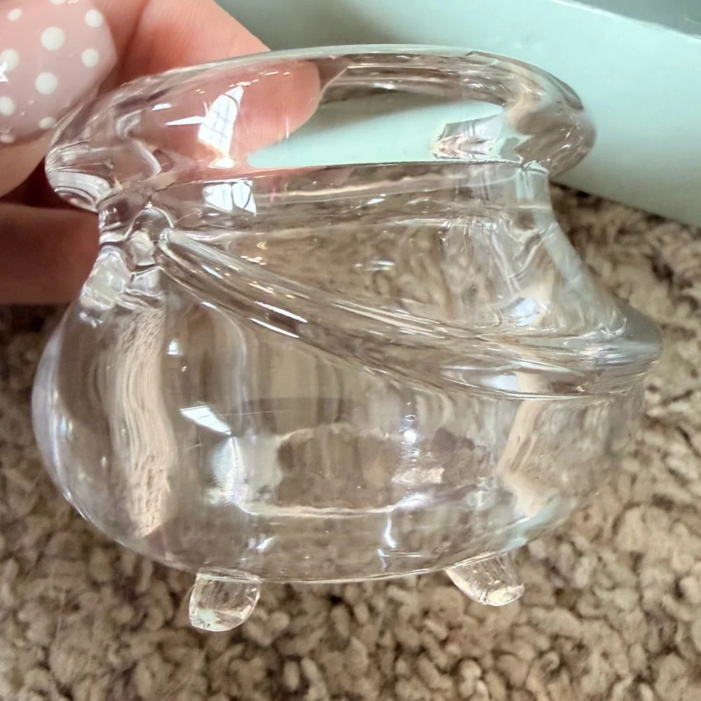 Vintage PartyLite Cauldron Votive Holder Pair P7647 Clear Glass - Picture 2 of 9